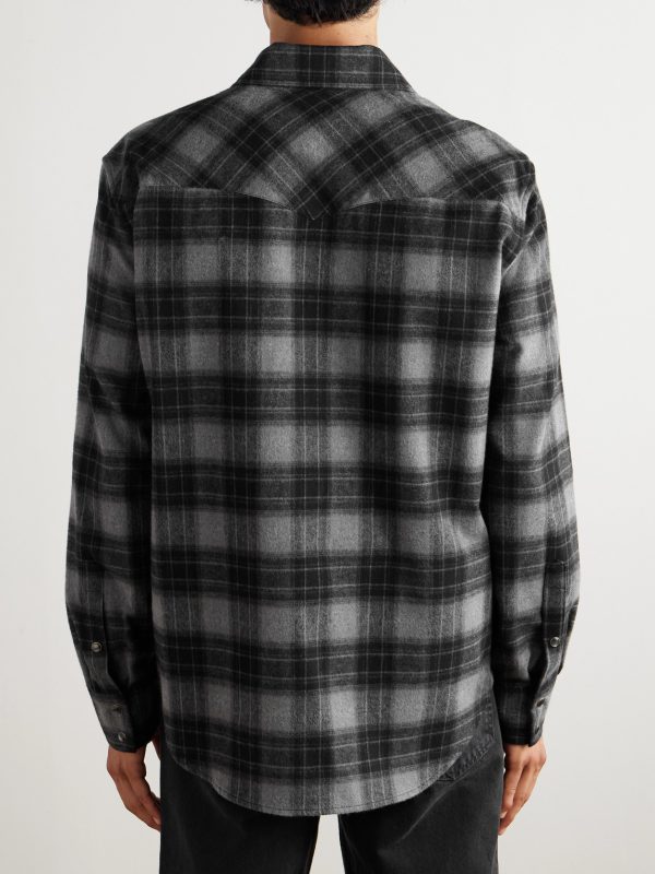 Travis Checked Cotton-Flannel Shirt - BK Travis Checked Cotton-Flannel Shirt - BK