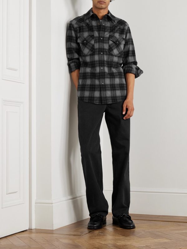 Travis Checked Cotton-Flannel Shirt - OU Travis Checked Cotton-Flannel Shirt - OU