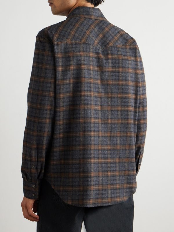 Travis Checked Cotton-Flannel Shirt - BK Travis Checked Cotton-Flannel Shirt - BK