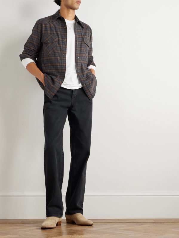 Travis Checked Cotton-Flannel Shirt - OU Travis Checked Cotton-Flannel Shirt - OU