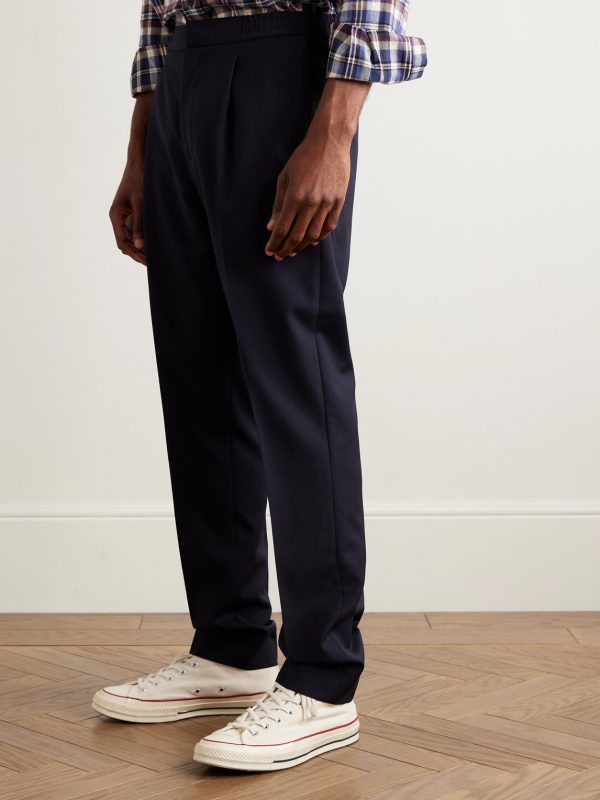 Drew Tapered Pleated Virgin Wool-Crepe Trousers - FR