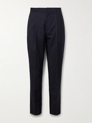 Drew Tapered Pleated Virgin Wool-Crepe Trousers