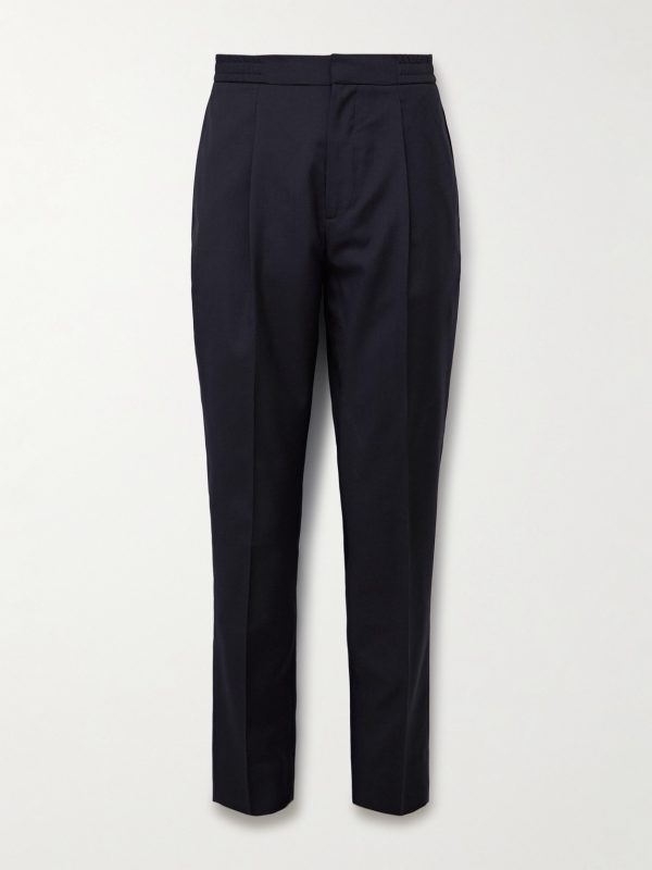 Drew Tapered Pleated Virgin Wool-Crepe Trousers