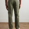 Straight-Leg Garment-Dyed Cotton-Twill Trousers - BK Straight-Leg Garment-Dyed Cotton-Twill Trousers - BK