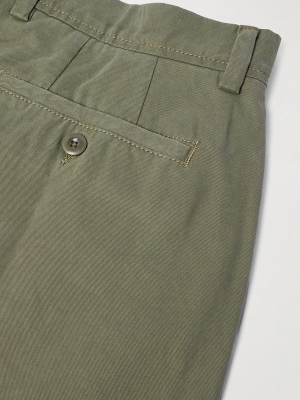 Straight-Leg Garment-Dyed Cotton-Twill Trousers - CU Straight-Leg Garment-Dyed Cotton-Twill Trousers - CU