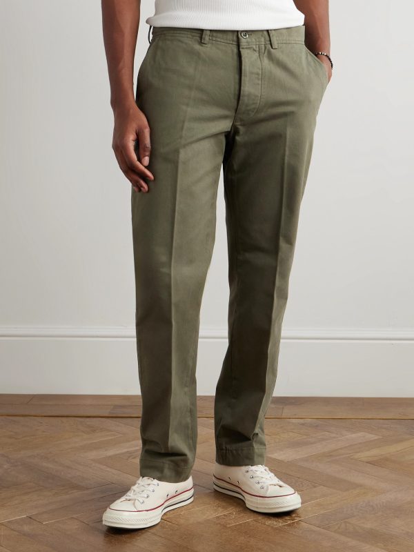 Straight-Leg Garment-Dyed Cotton-Twill Trousers - FR Straight-Leg Garment-Dyed Cotton-Twill Trousers - FR