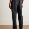 Hugo Tapered Belted Virgin Wool Suit Trousers - BK