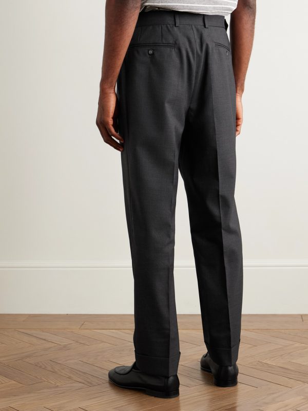 Hugo Tapered Belted Virgin Wool Suit Trousers - BK