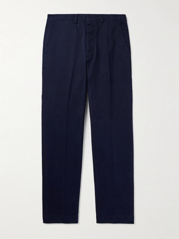 Straight-Leg Garment-Dyed Cotton-Twill Trousers Straight-Leg Garment-Dyed Cotton-Twill Trousers