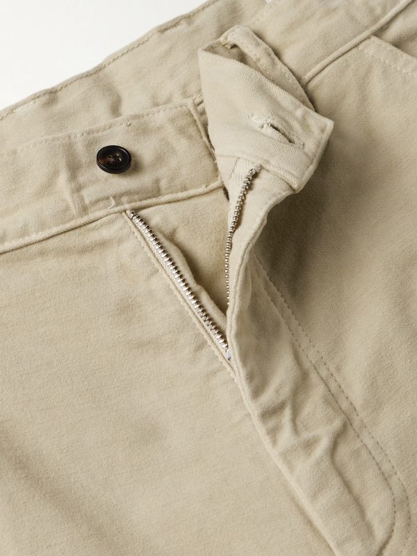 Greg Straight-Leg Garment-Dyed Cotton-Moleskin Trousers - E1 Greg Straight-Leg Garment-Dyed Cotton-Moleskin Trousers - E1