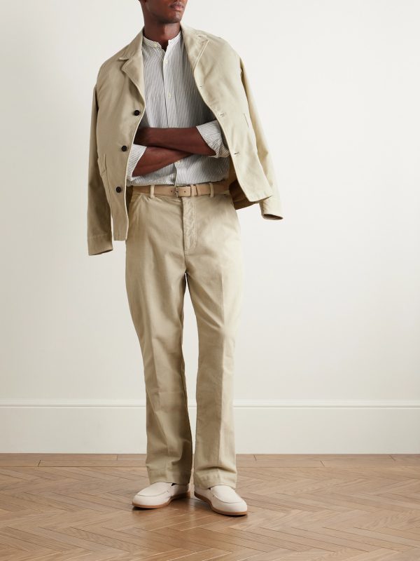 Greg Straight-Leg Garment-Dyed Cotton-Moleskin Trousers - OU Greg Straight-Leg Garment-Dyed Cotton-Moleskin Trousers - OU