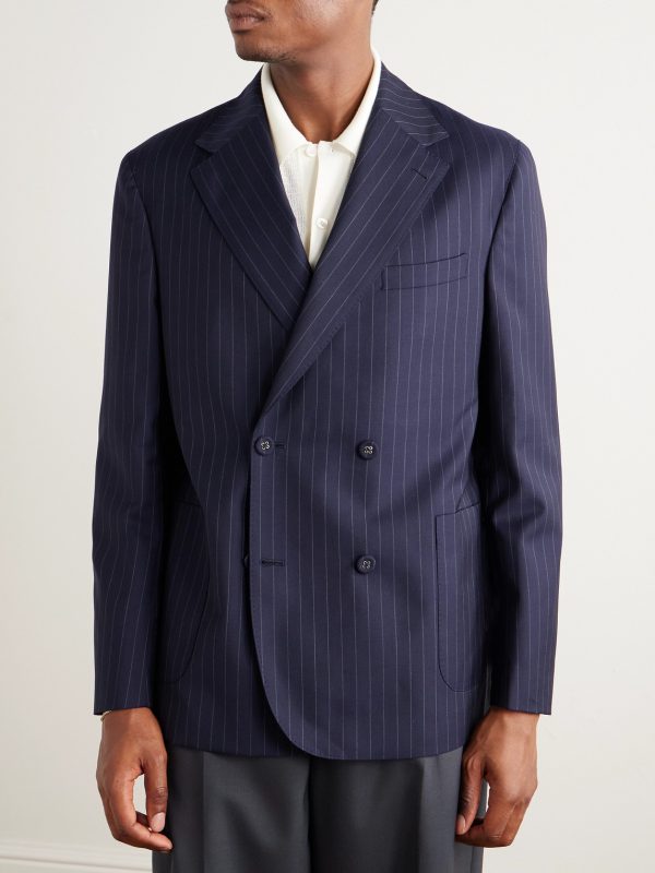 Kane Double-Breasted Pinstriped Virgin Wool Blazer - FR