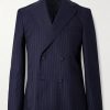 Kane Double-Breasted Pinstriped Virgin Wool Blazer