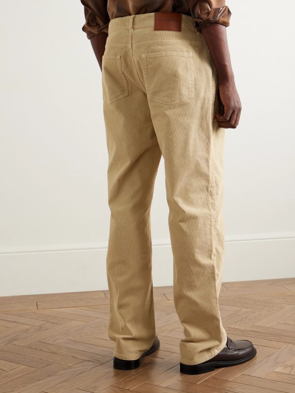 James Slim-Fit Straight-Leg Cotton-Blend Corduroy Trousers - BK James Slim-Fit Straight-Leg Cotton-Blend Corduroy Trousers - BK