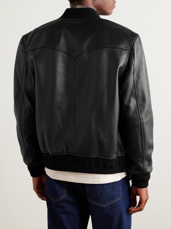 Christo Leather Bomber Jacket - BK Christo Leather Bomber Jacket - BK