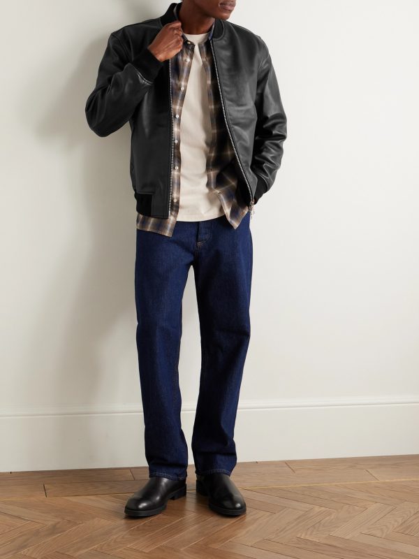 Christo Leather Bomber Jacket - OU Christo Leather Bomber Jacket - OU