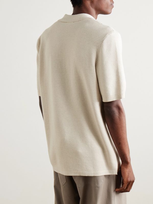Livio Ribbed Cotton Polo Shirt - BK Livio Ribbed Cotton Polo Shirt - BK
