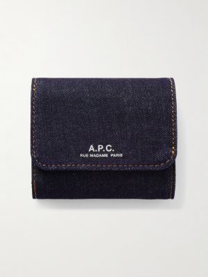 Logo-Print Denim Trifold Wallet Logo-Print Denim Trifold Wallet