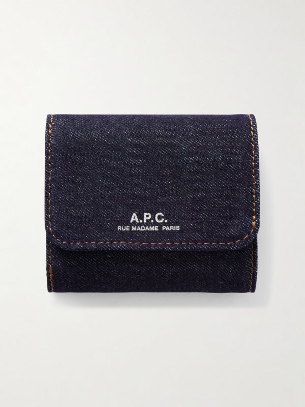 Logo-Print Denim Trifold Wallet Logo-Print Denim Trifold Wallet