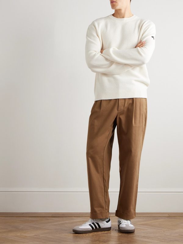 Thomas Logo-Appliquéd Honeycomb-Knit Virgin Wool Sweater - OU Thomas Logo-Appliquéd Honeycomb-Knit Virgin Wool Sweater - OU