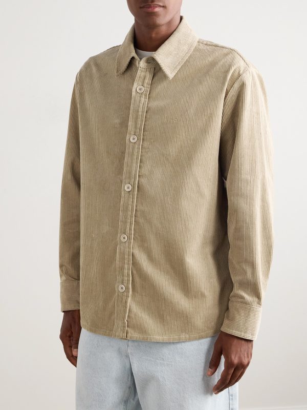 Bobby Logo-Embroidered Cotton-Corduroy Overshirt - FR Bobby Logo-Embroidered Cotton-Corduroy Overshirt - FR