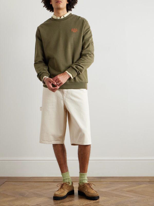 Logo-Embroidered Cotton-Blend Jersey Sweatshirt - OU Logo-Embroidered Cotton-Blend Jersey Sweatshirt - OU