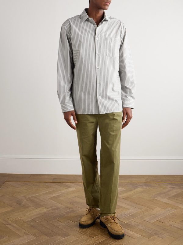 Pieter Straight-Leg Pleated Cotton Trousers - OU Pieter Straight-Leg Pleated Cotton Trousers - OU