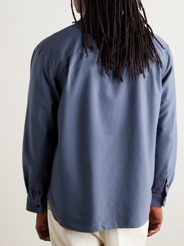 Mateo Button-Down Collar Logo-Embroidered Cotton Shirt - BK Mateo Button-Down Collar Logo-Embroidered Cotton Shirt - BK