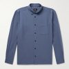 Mateo Button-Down Collar Logo-Embroidered Cotton Shirt Mateo Button-Down Collar Logo-Embroidered Cotton Shirt