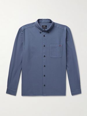 Mateo Button-Down Collar Logo-Embroidered Cotton Shirt