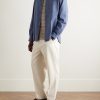 Mateo Button-Down Collar Logo-Embroidered Cotton Shirt - OU Mateo Button-Down Collar Logo-Embroidered Cotton Shirt - OU
