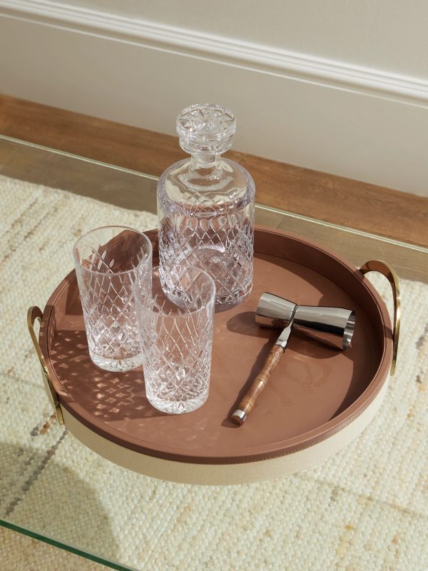 Garrett Canvas, Leather and Brass Tray - OU