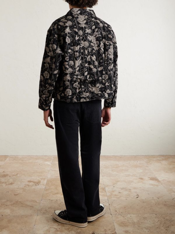 Printed Denim Jacket - BK