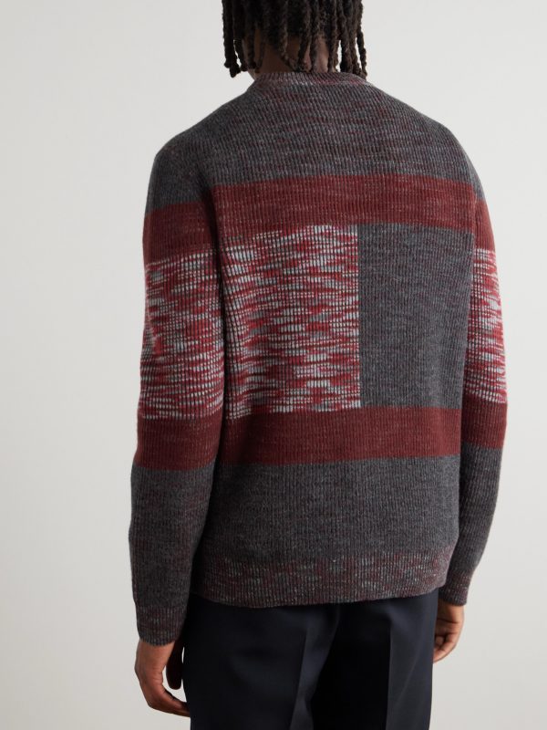 Space-Dyed Ribbed Wool Sweater - BK Space-Dyed Ribbed Wool Sweater - BK