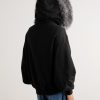 Shearling-Trimmed Cotton-Jersey Hooded Jacket - BK Shearling-Trimmed Cotton-Jersey Hooded Jacket - BK