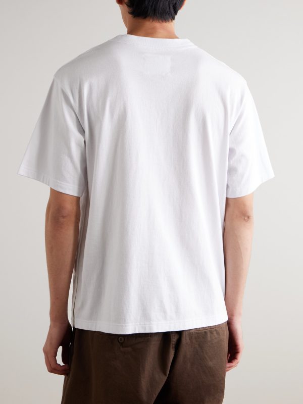 Logo-Appliquéd Canvas-Trimmed Cotton-Jersey T-Shirt - BK Logo-Appliquéd Canvas-Trimmed Cotton-Jersey T-Shirt - BK