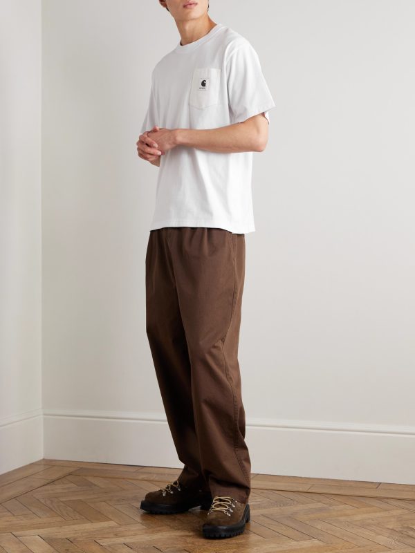Logo-Appliquéd Canvas-Trimmed Cotton-Jersey T-Shirt - OU Logo-Appliquéd Canvas-Trimmed Cotton-Jersey T-Shirt - OU