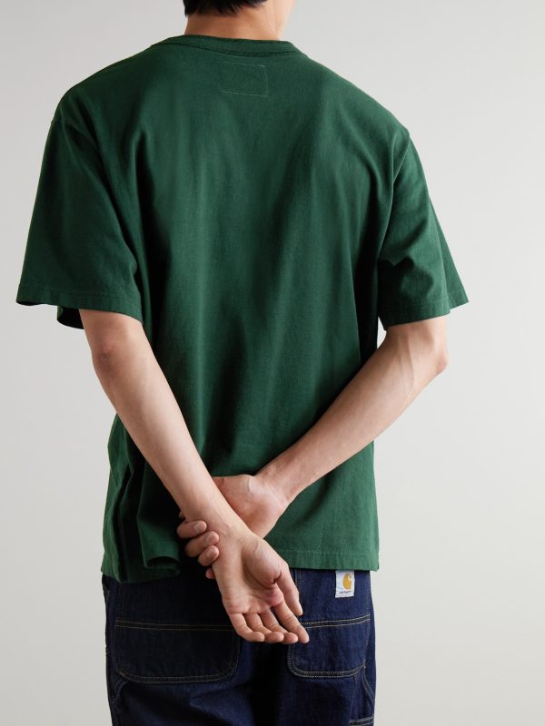 + Carhartt WIP Logo-Appliquéd Canvas-Trimmed Cotton-Jersey T-Shirt - BK + Carhartt WIP Logo-Appliquéd Canvas-Trimmed Cotton-Jersey T-Shirt - BK