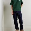+ Carhartt WIP Logo-Appliquéd Canvas-Trimmed Cotton-Jersey T-Shirt - OU + Carhartt WIP Logo-Appliquéd Canvas-Trimmed Cotton-Jersey T-Shirt - OU