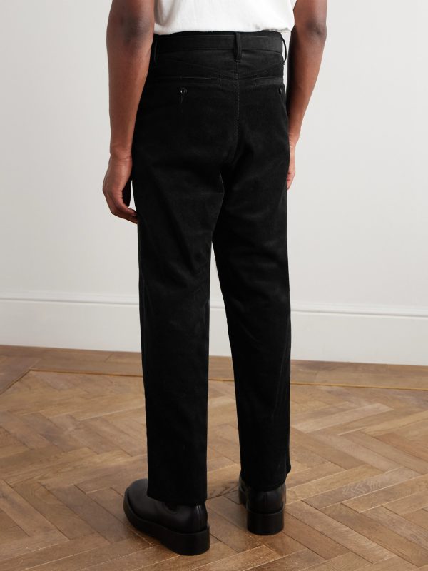 Straight-Leg Belted Cotton-Blend Corduroy Trousers - BK Straight-Leg Belted Cotton-Blend Corduroy Trousers - BK