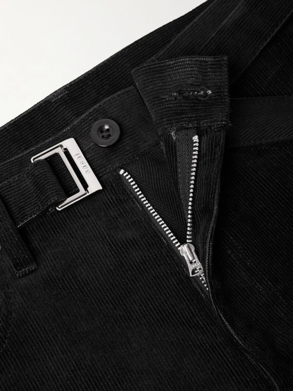 Straight-Leg Belted Cotton-Blend Corduroy Trousers - E1 Straight-Leg Belted Cotton-Blend Corduroy Trousers - E1