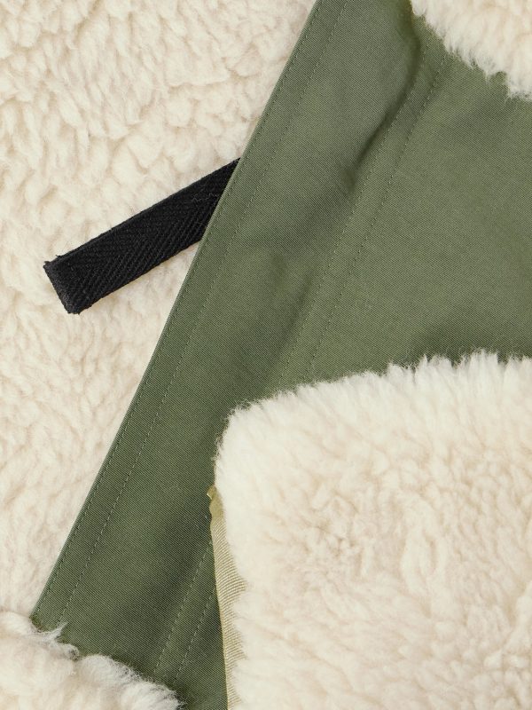Shell-Trimmed Wool-Blend Fleece Hooded Coat - E1