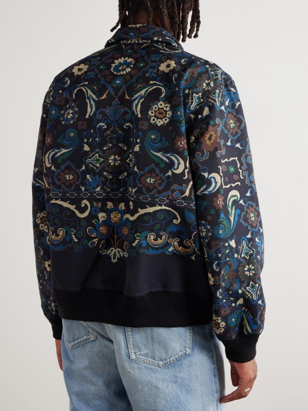 Floral-Print Cotton-Blend Bomber Jacket - BK Floral-Print Cotton-Blend Bomber Jacket - BK