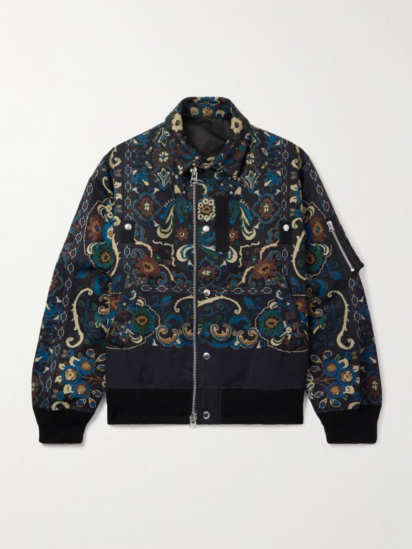 Floral-Print Cotton-Blend Bomber Jacket Floral-Print Cotton-Blend Bomber Jacket
