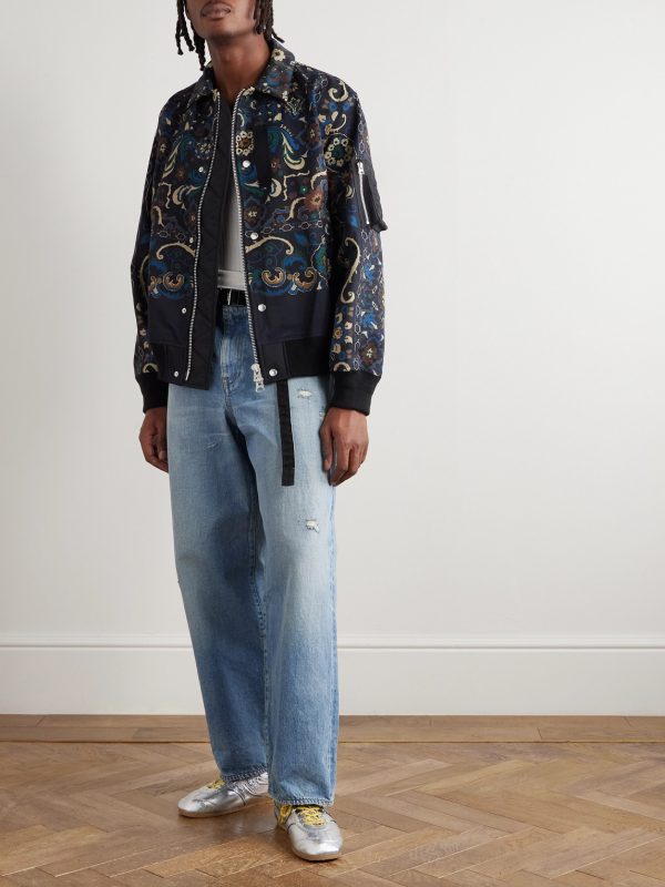 Floral-Print Cotton-Blend Bomber Jacket - OU Floral-Print Cotton-Blend Bomber Jacket - OU