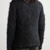 Distressed Brushed-Knit Cardigan - BK