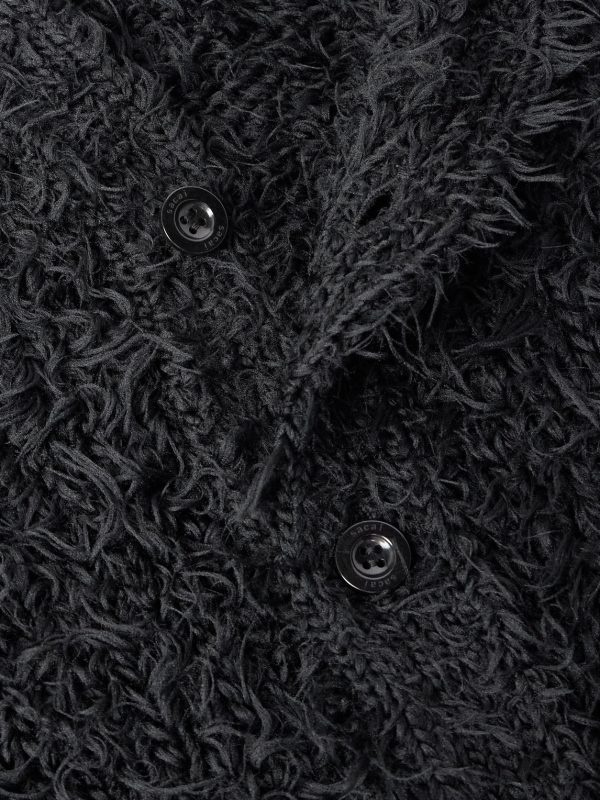 Distressed Brushed-Knit Cardigan - CU