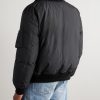 Double-Breasted Wool and Ripstop Down Bomber Jacket - BK