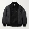 Double-Breasted Wool and Ripstop Down Bomber Jacket