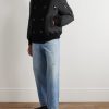 Double-Breasted Wool and Ripstop Down Bomber Jacket - OU